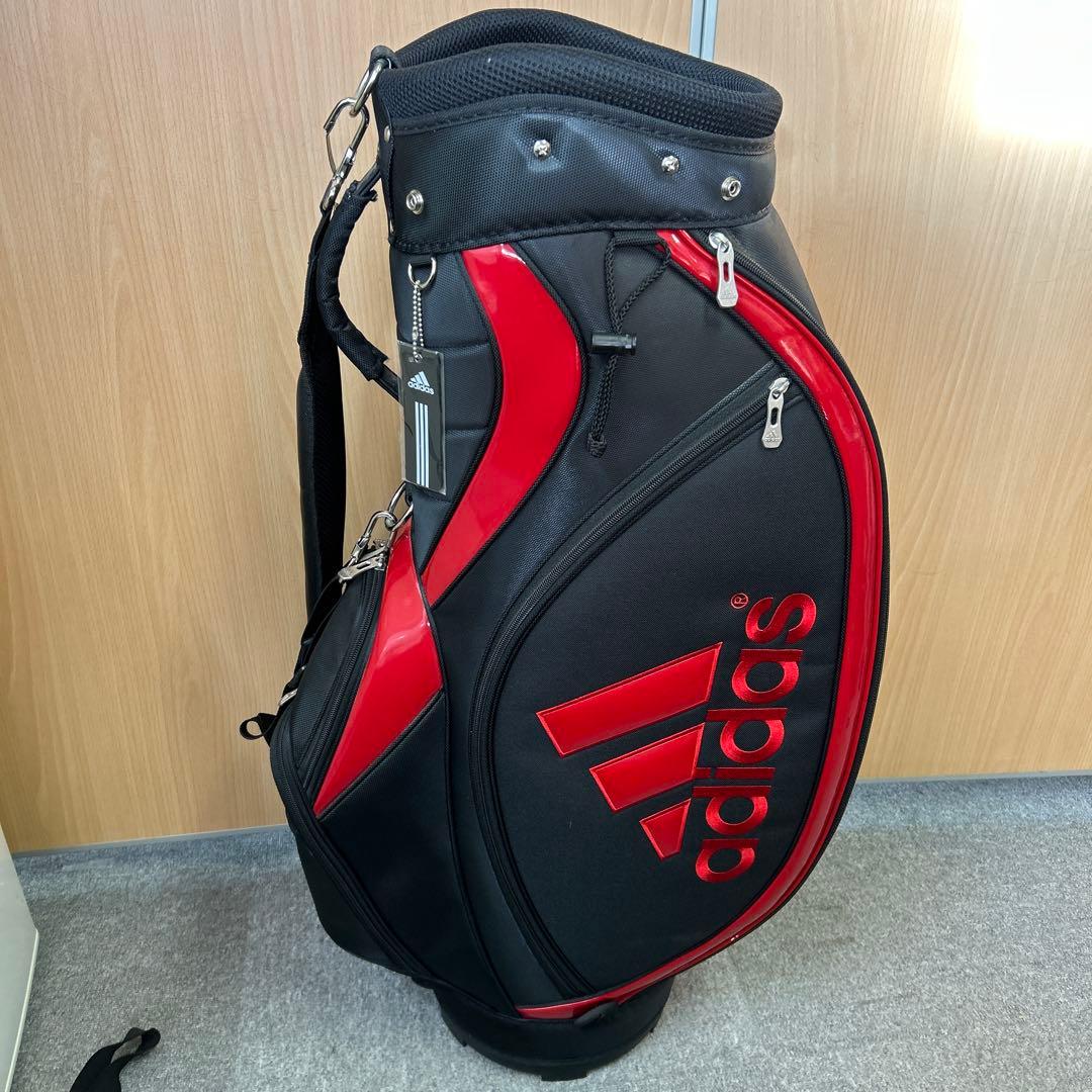 専用adidas ゴルフバッグ キャディバッグ　ブラック/レッド