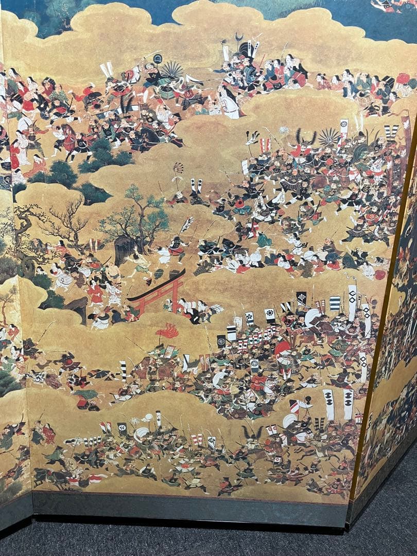 大阪夏の陣図 左隻 屏風 複製 特大 高級 衝立 六曲 侍 武士 和風 日本画