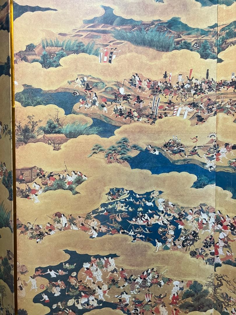 大阪夏の陣図 左隻 屏風 複製 特大 高級 衝立 六曲 侍 武士 和風 日本画