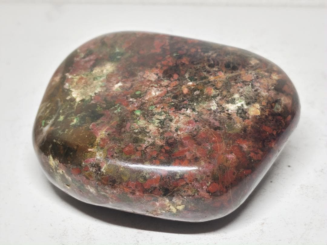 錦石 804g 津軽産 紋石 ジャスパー 碧玉 鑑賞石 原石 自然石誕生石 水石