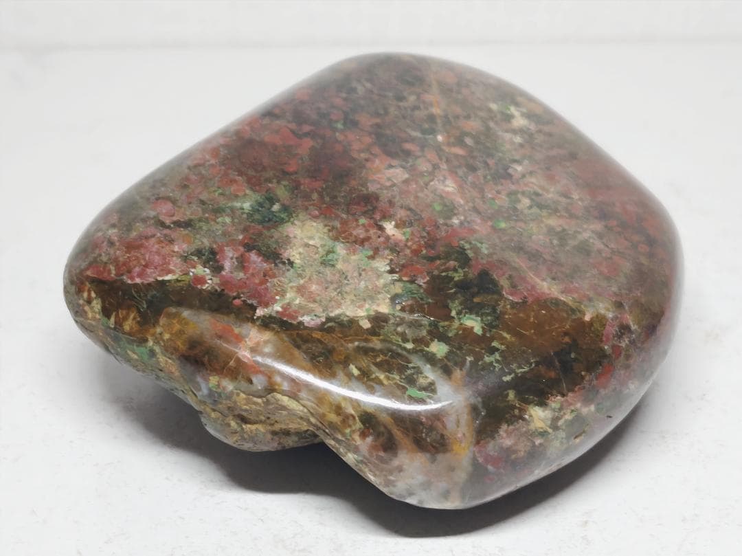 錦石 804g 津軽産 紋石 ジャスパー 碧玉 鑑賞石 原石 自然石誕生石 水石