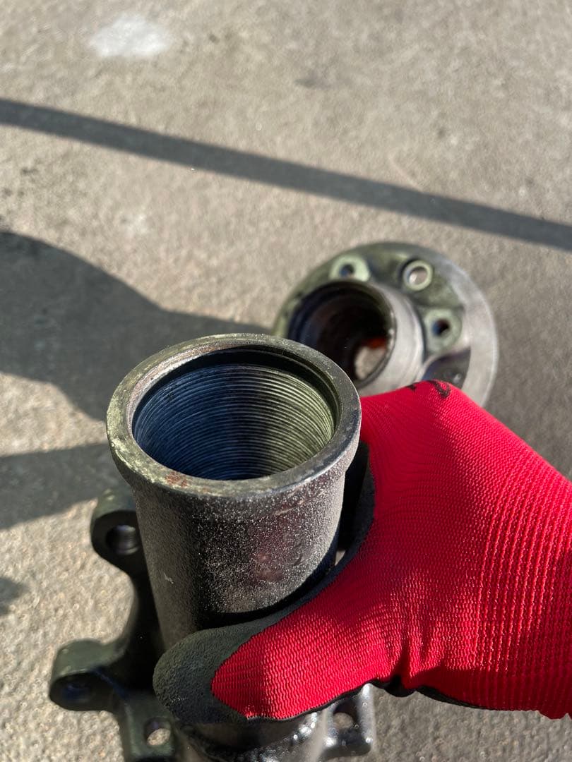 S130Z 左側フルタップ車高調とハブ　流用　ケンメリ　kgc110