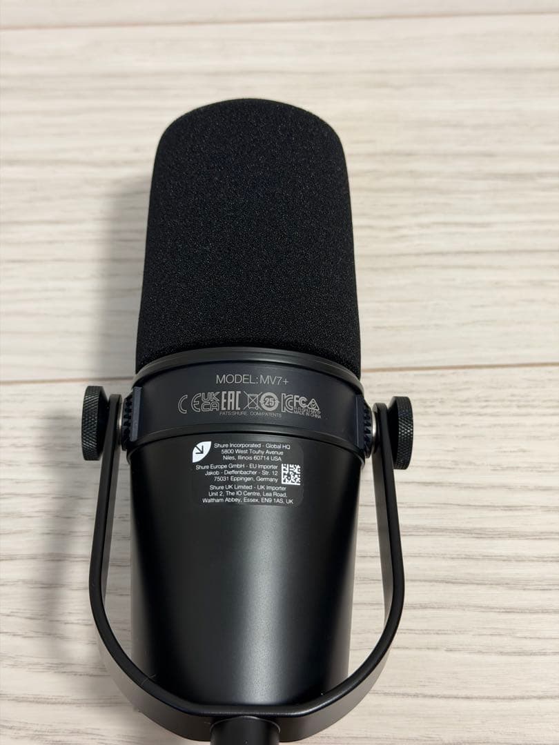 Shure MV7+マイク + Gator SH-DESKTOP1 スタンド