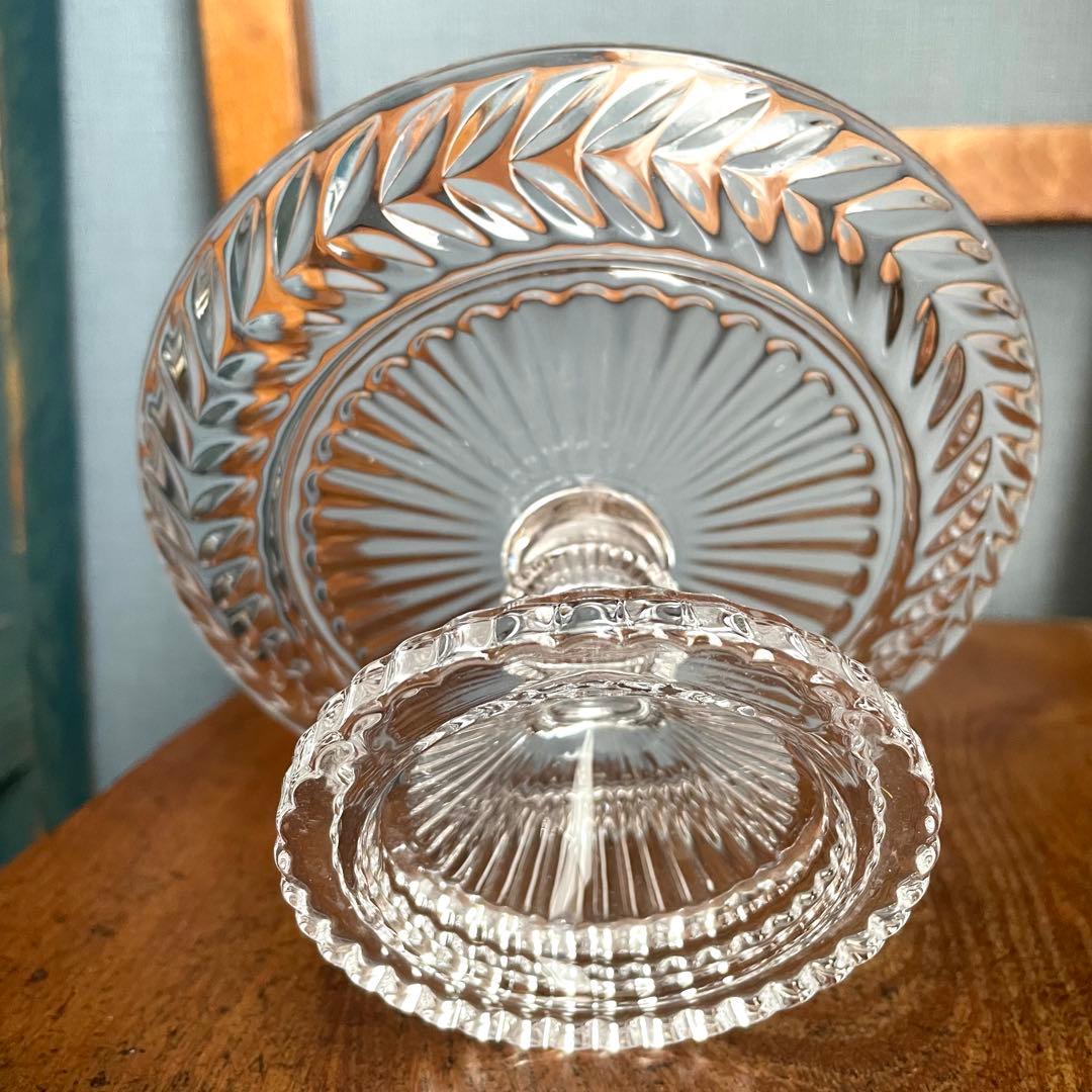 アンティーク/フランス製/ガラス/コンポート