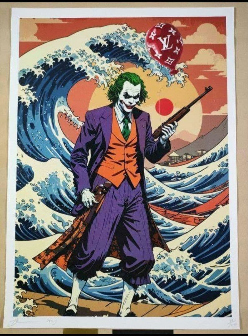 DEATH NYC ポスター　バットマン　JOKER ジョーカー　葛飾北斎　額