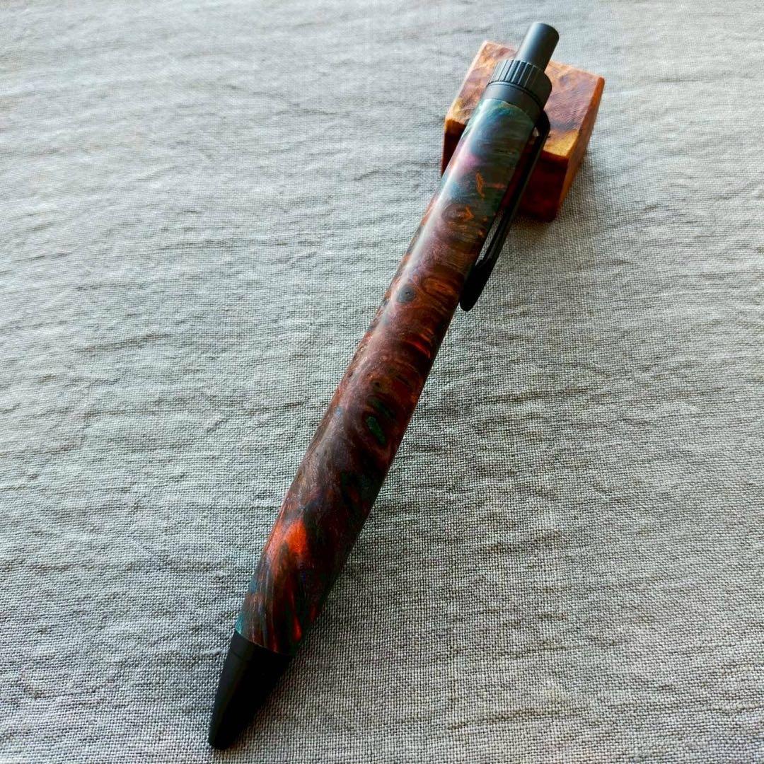 【古代の海】　スタビライズドウッド　ハンドメイド　木軸ボールペン　G2　ブラック
