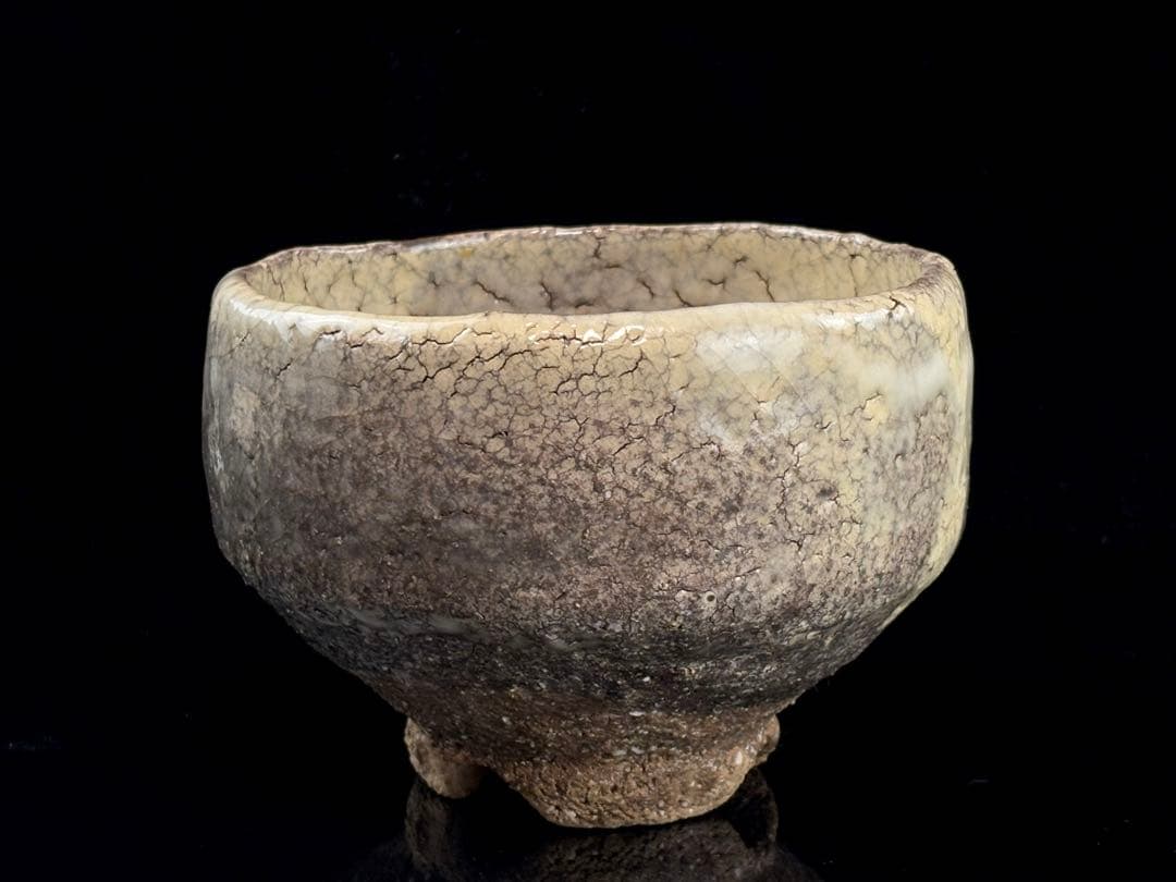 萩焼 玉隆山【吉田萩苑】作 萩茶碗 在銘 茶道具 木箱付 R811111