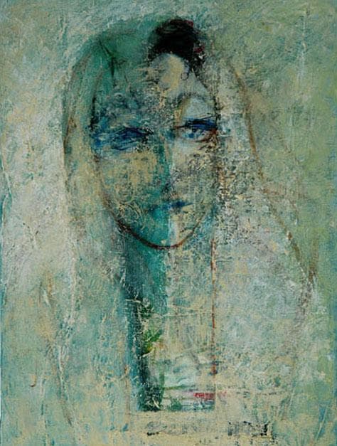 油絵 菅家令子 絵 絵画 インテリア 額付(黒) F4-070112 人物 女性