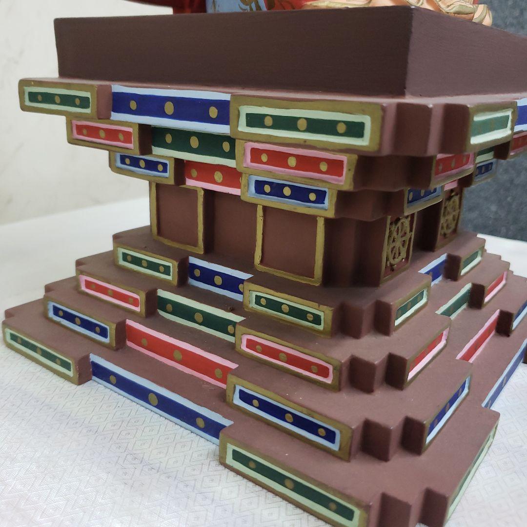 Ｂフライデー蔵出し特価★極彩色 不動明王座像4寸 瑟瑟座★お不動さん火の鳥火炎