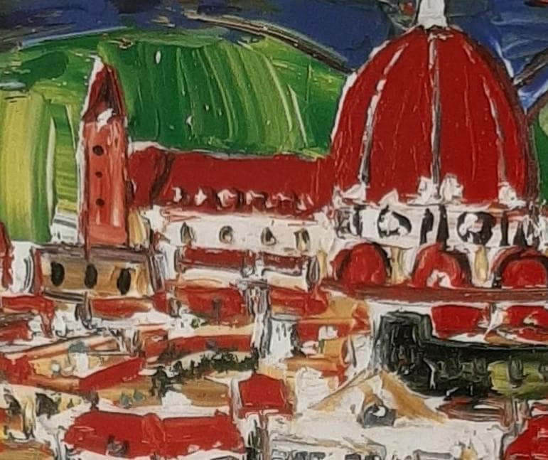 鈴木マサハル、「フィレンツェ」、希少画集の額装画、人気作品