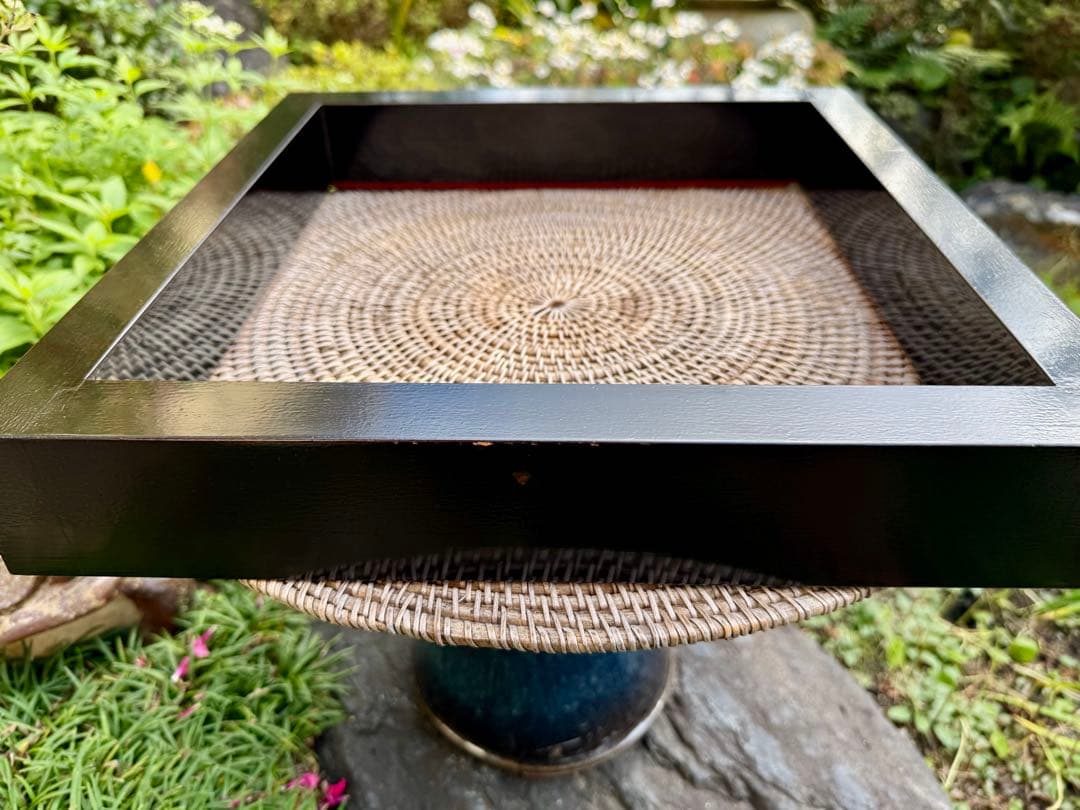 京都の素敵なヴィンテージ　茶道具　いろり　黒と赤の漆仕上げ