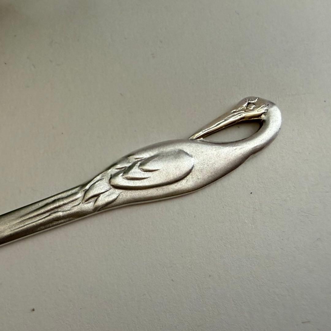 専用　5本まとめ銀製鶴紋　菓子切り　楊枝　美品　約5.7g