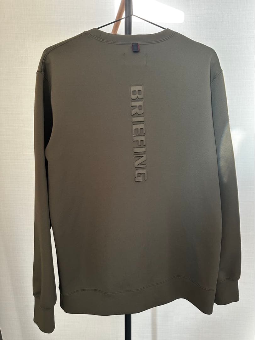 【美品】ブリーフィング　トレーナー　スウェット　3Dロゴ　近年モデル　カーキ