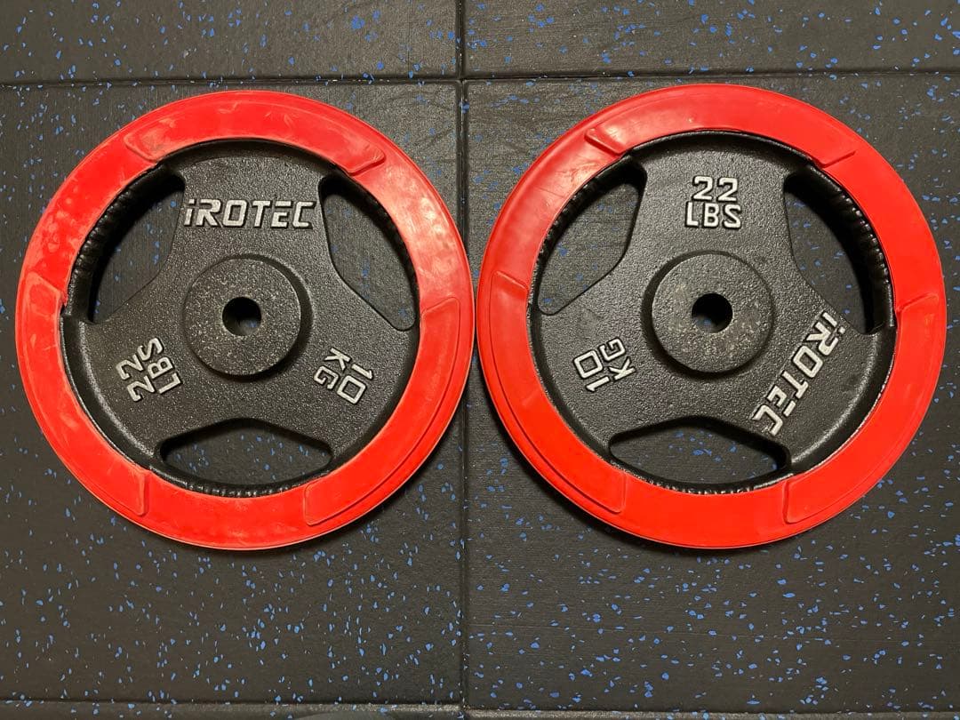 ラバープレート10KG【2枚】【穴径29mm】 /IROTEC（アイロテック）