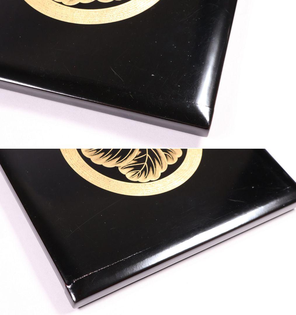 輪島塗 森漆器店 沈金 丸に蔦家紋 松竹梅 五段重箱 黒 朱 木製【MB57】