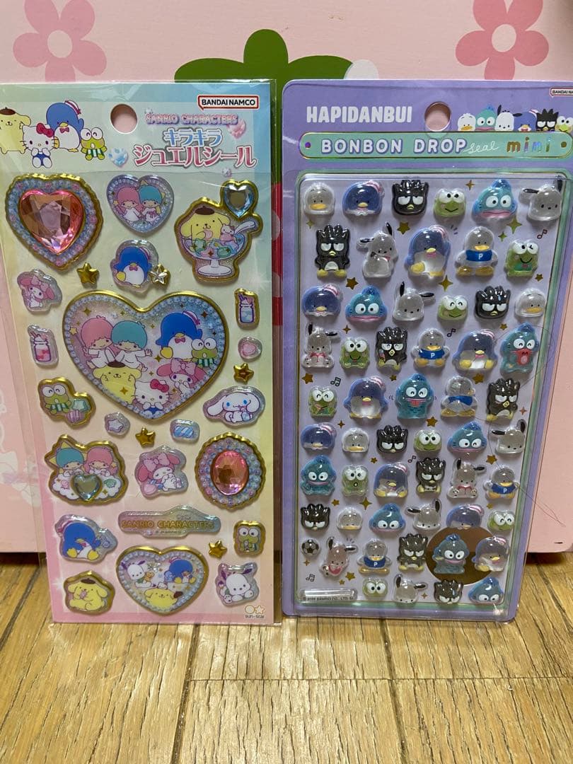 サンリオ　キラキラジュエルシール　サンリオボンボンドロップミニ