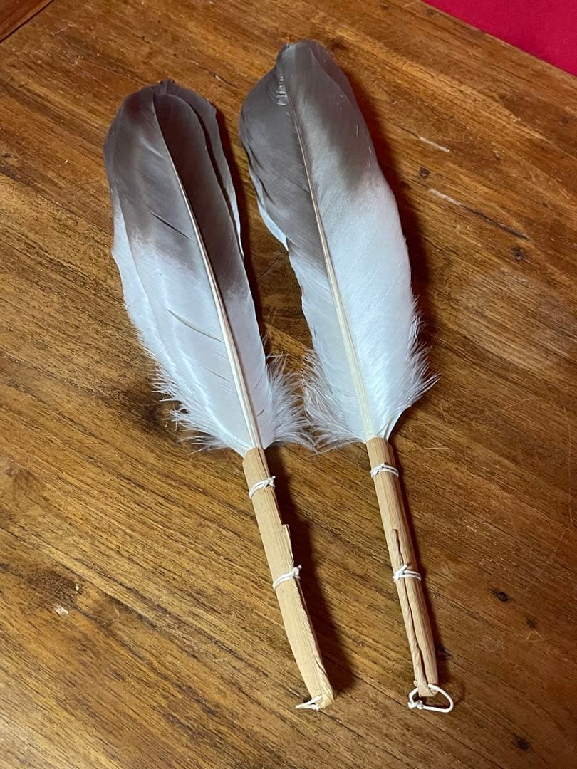 飛来一閑 鶴箒一双 裏千家十五代 鵬雲斎 書付共箱 外紙箱