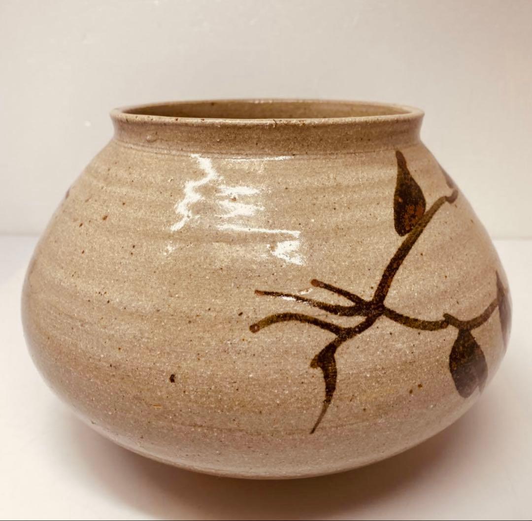 中里太郎右衛門　唐津鉄絵花入　人間国宝　幅約22㎝