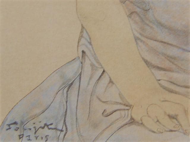 藤田嗣治【JEUNE FILLE A LA ROBE BLEUE】