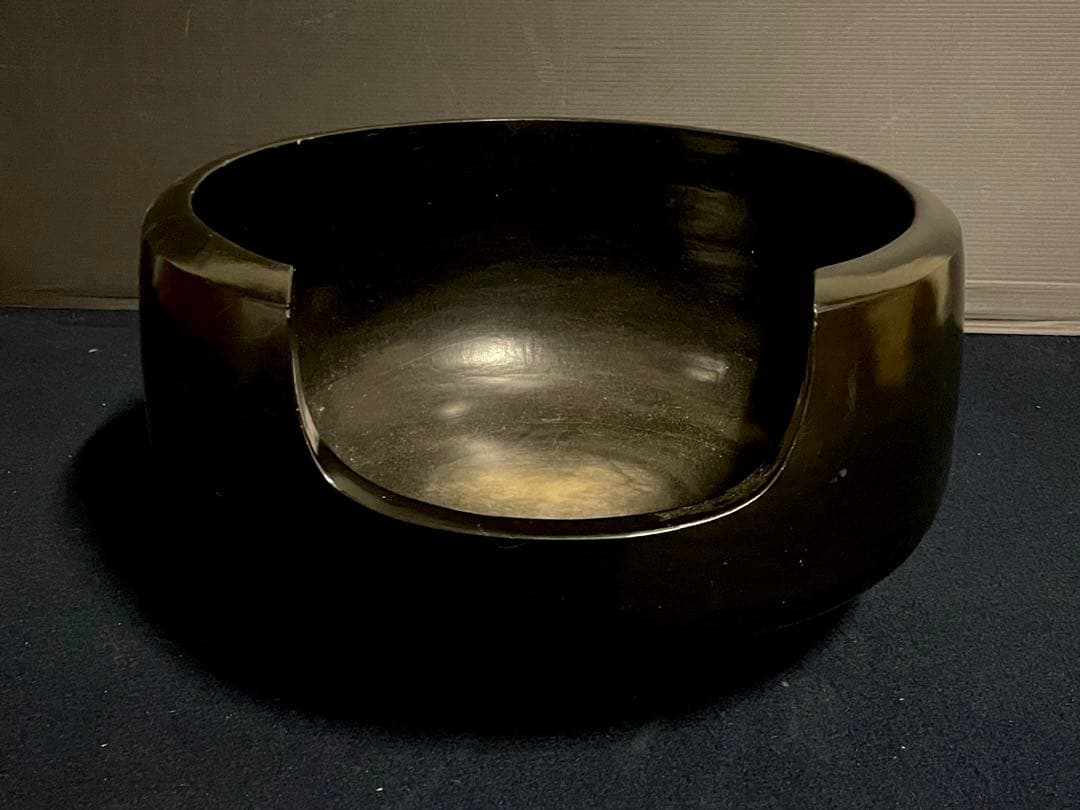 割引‼️【特大】「母」 黒真塗 面取 風炉 土風炉 尺三 木箱 (17あ①)