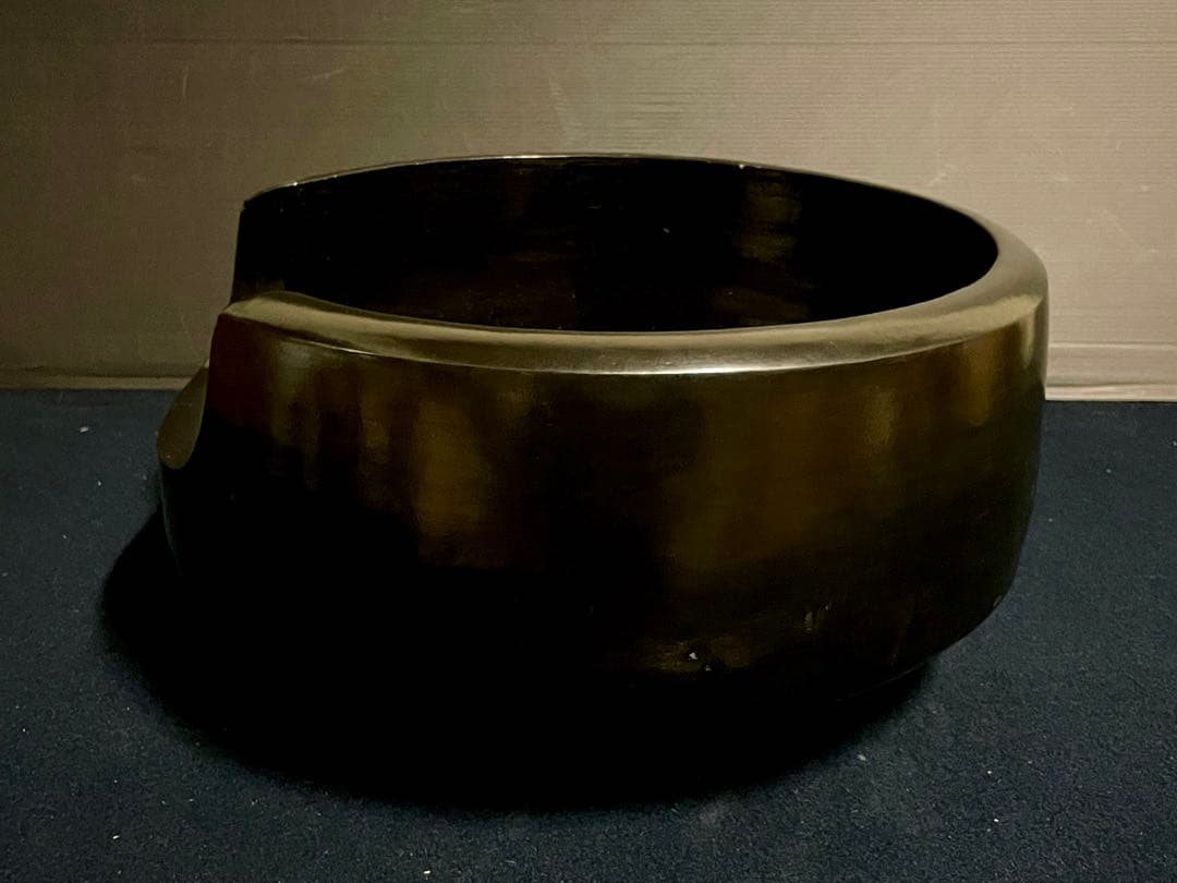 割引‼️【特大】「母」 黒真塗 面取 風炉 土風炉 尺三 木箱 (17あ①)