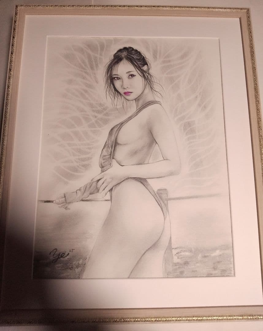 裸婦、美人画、絵画6FしなりM山本英二、真作、額縁、高塚省吾、宮永岳彦。