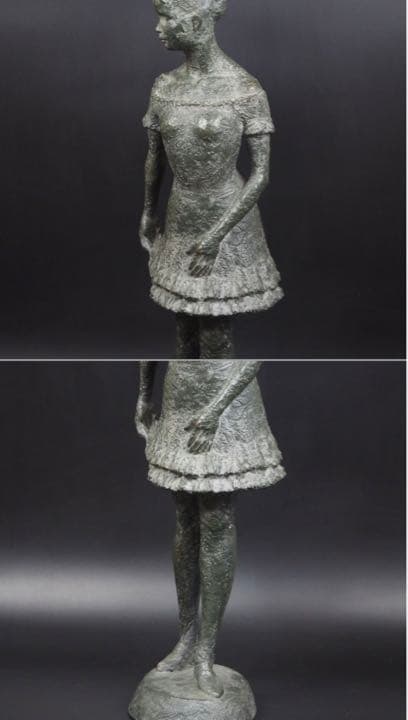 送料無料　『KEN、94』在銘　少女立像　高61ｃｍ