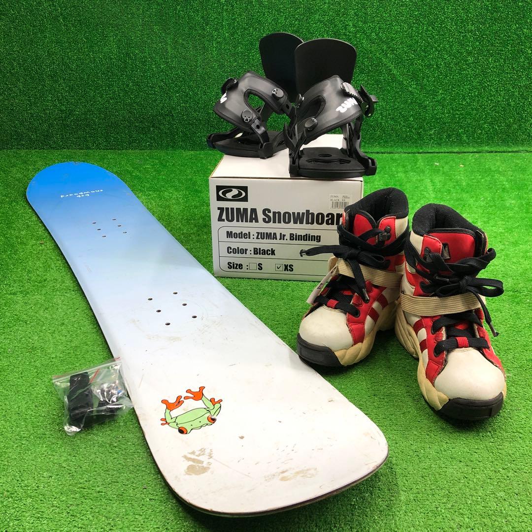 宝-647子供用スノーボードセット板122cm ビンディング新品 メンテナンス済