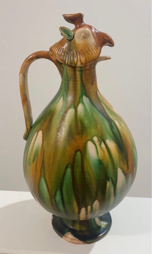 唐三彩鳳首執壺　陶芸　骨董品　古美術