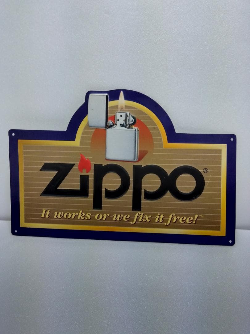 ZIPPO　ジッポー　ＰＲ（ピーアール）プレート　　　　　　　　　メタル製　看板