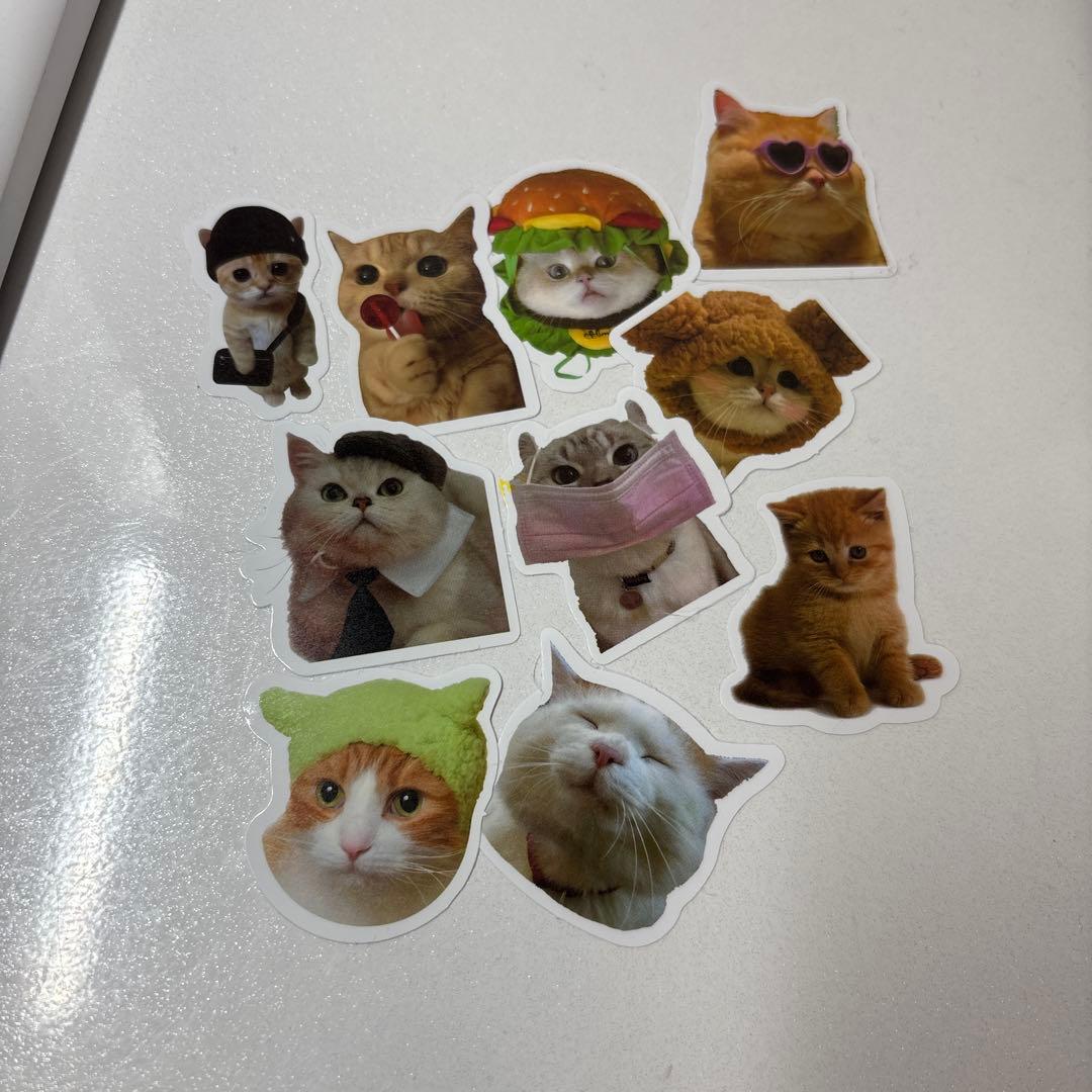 猫のキャラクターシールセット 10枚