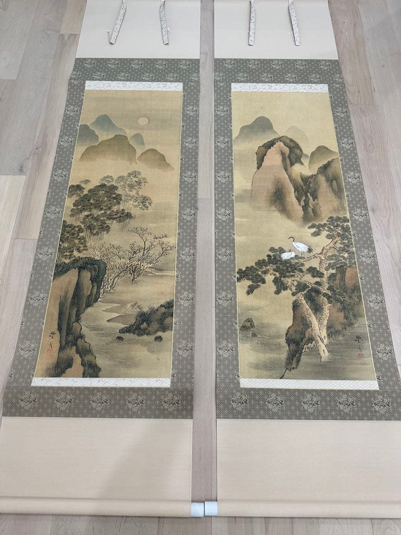 松竹梅鶴亀双幅