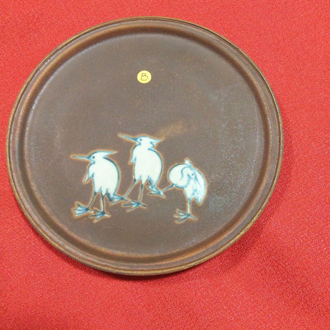 茶道具 九谷焼　古九谷 吸坂手 鷺図丸皿 CB
