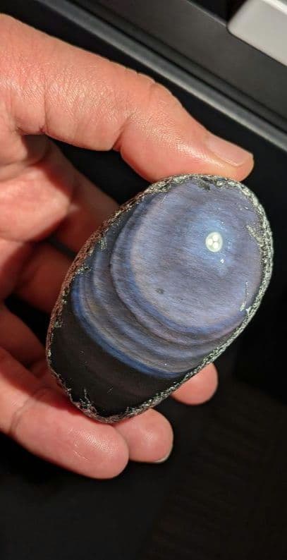 研磨品　十勝石玲瓏　パープル、ブルーレインボーオブシディアン