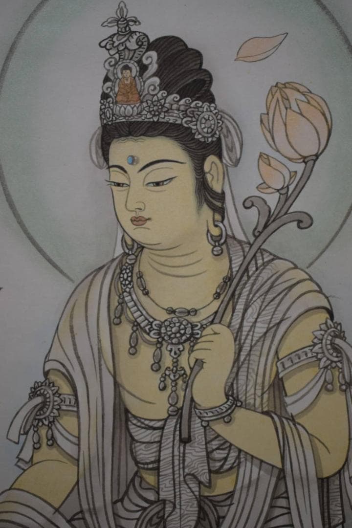 不詳/無落款/観音図/布袋屋掛軸HI-998