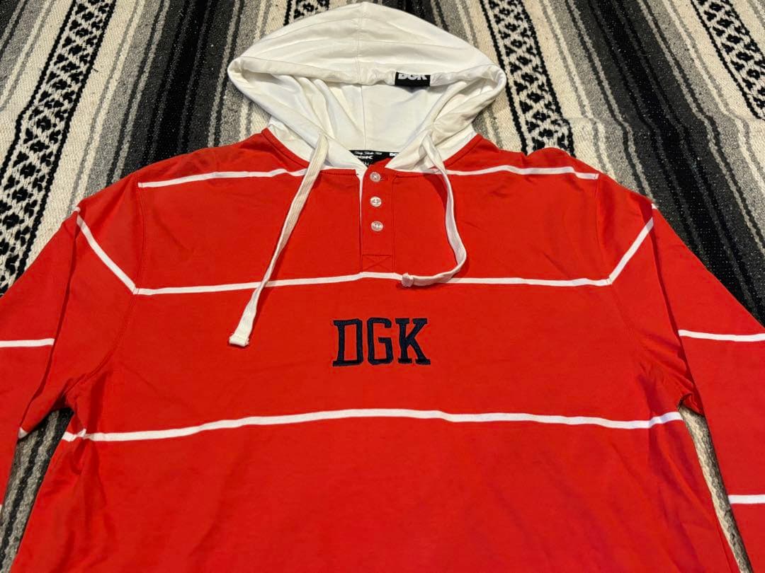 DGK L/S HOOD フード付きロンT RED Mサイズ　スケートボード