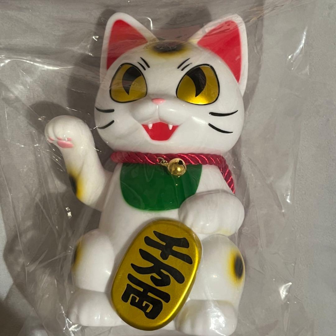 ★新品未開封★ 小夏屋 大招きネゴラ 白招き猫 ソフビ ホワイト
