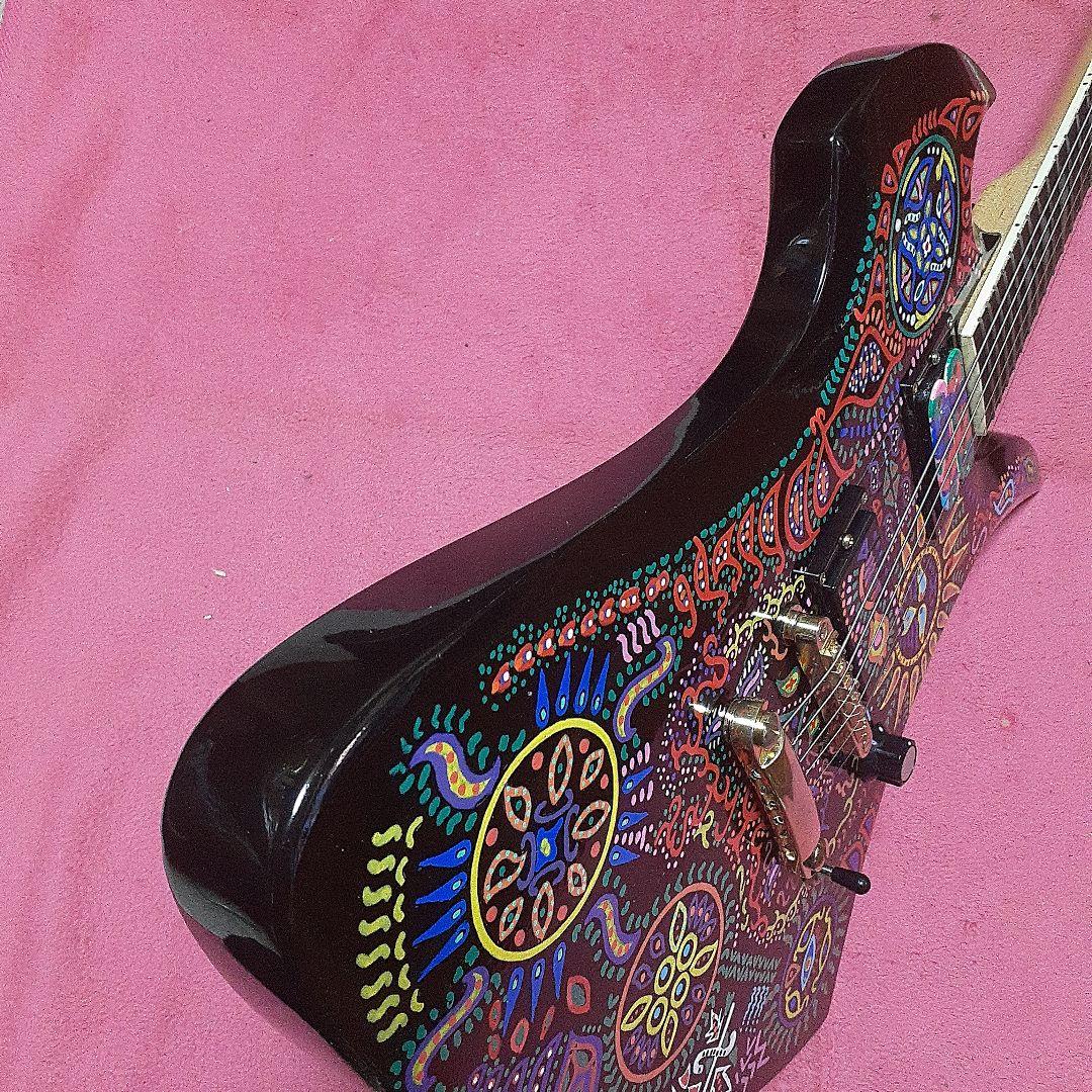【良・美品】サイケペイント・hideモデル。モッキンバードエレキギター。
