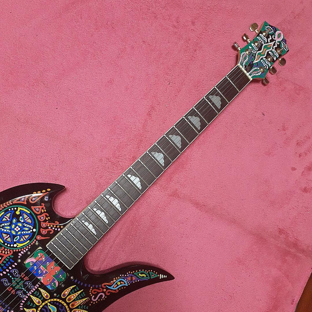 【良・美品】サイケペイント・hideモデル。モッキンバードエレキギター。