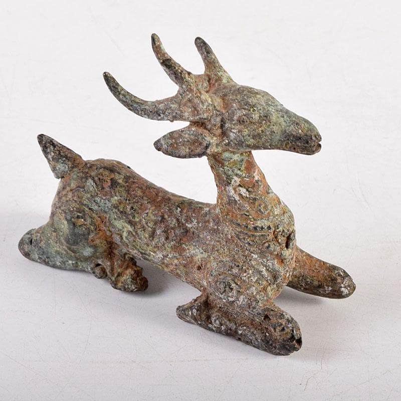 中国　古銅青銅　神獣　麒麟　紙鎮　置物　V　7950