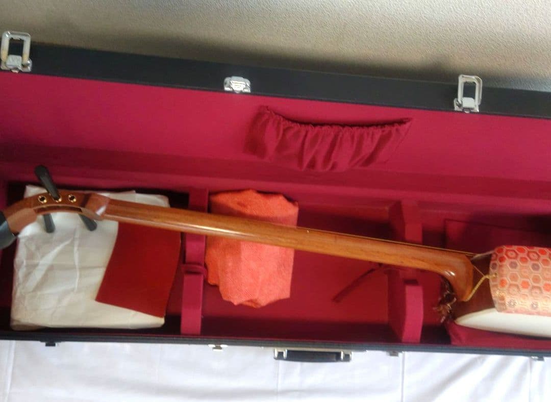 8-51三味線 本体 ケース チュウナー 付属品付 【訳あり】 標準サイズ ！