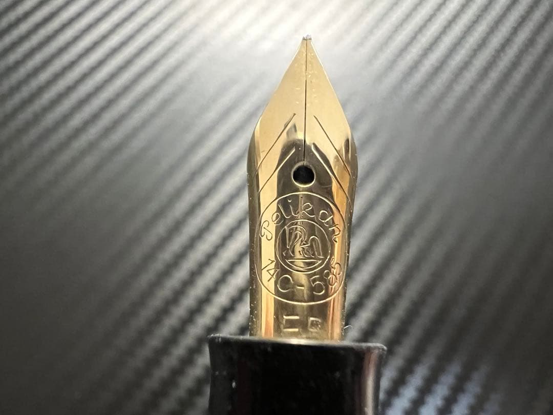 ペリカン 400NN M&K EF 極細字 緑縞 グリーン 万年筆