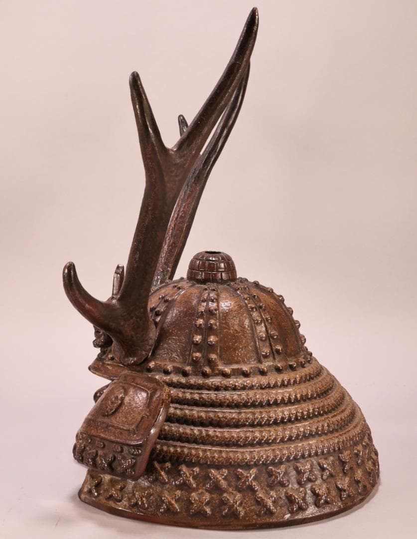 BY260　備前焼　十四代 木村長十郎 友敬作　兜置物　床飾り　高さ49㎝