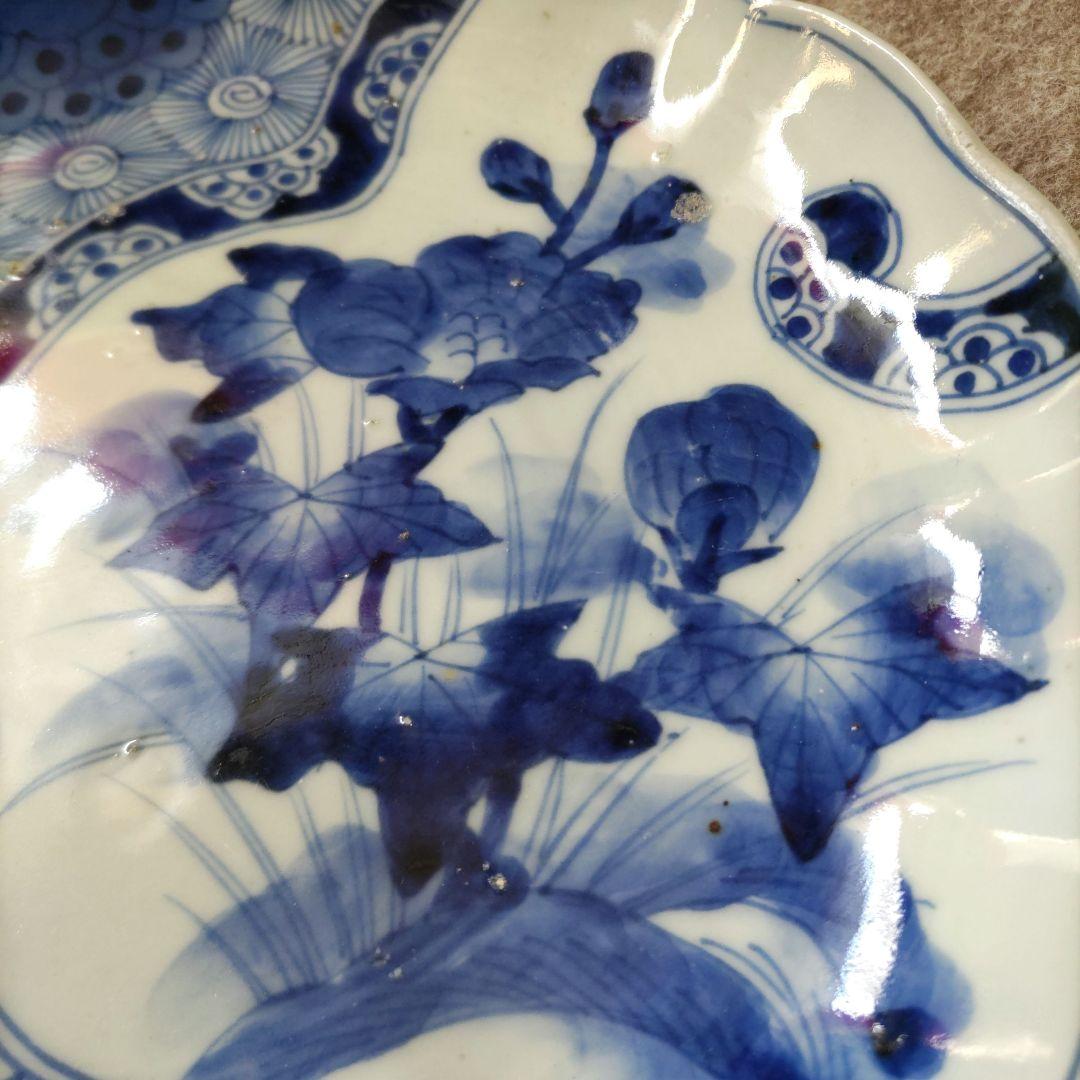 古伊万里　草花図　皿　D536