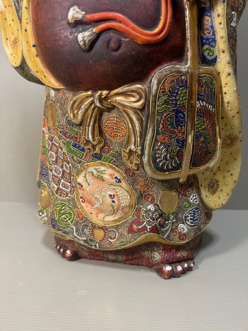 2306 九谷焼　布袋　縁起物 七福神 置物 特大　高60cm  神仏物 時代物