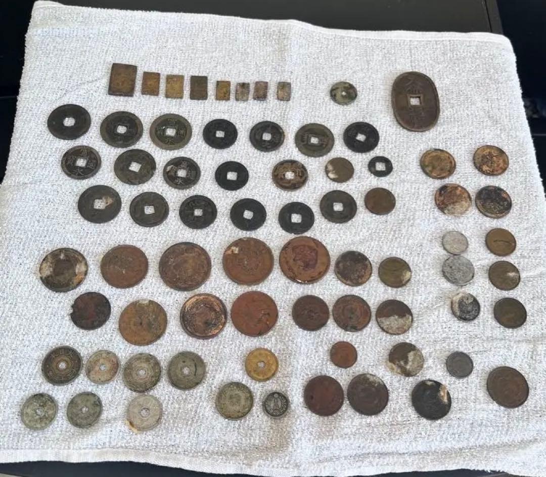 竜二銭銅貨、一分銀、安政二分金、天保通宝 まとめうり