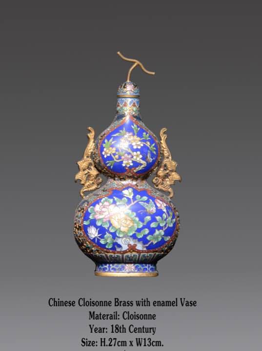 アンティーク 中国 七宝焼き 花瓶