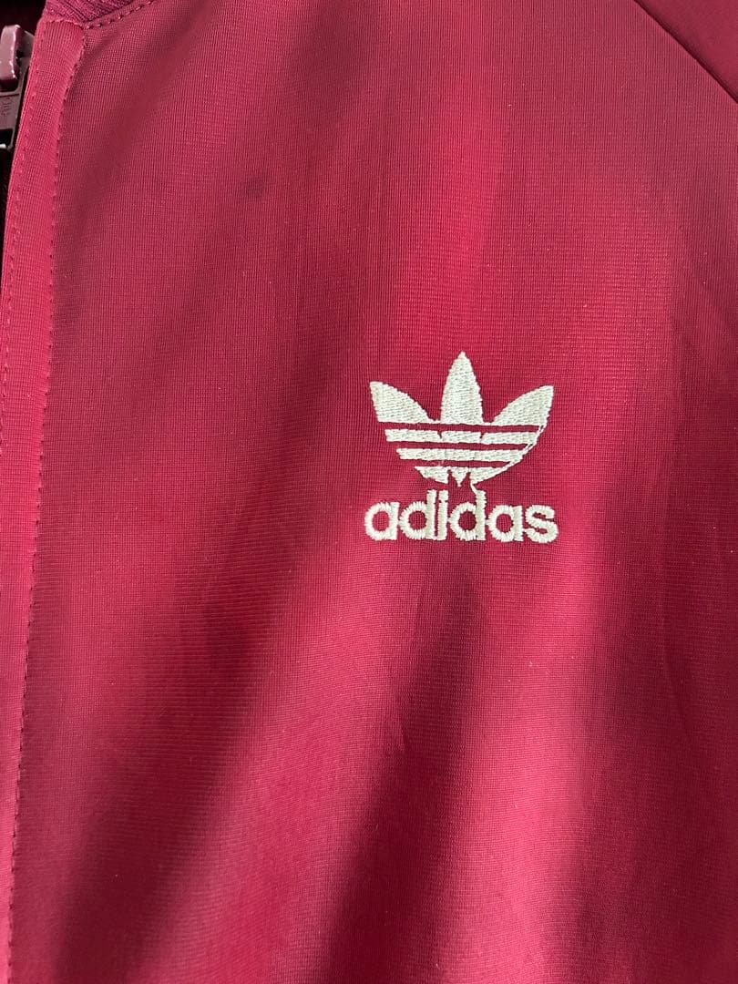 80sビンテージadidasトラックジャケットATP ワインレッド 西ドイツ製