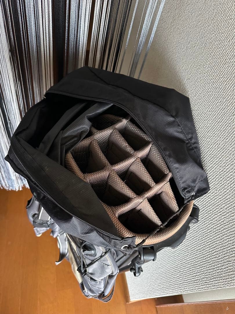 スタンド式キャディバッグ 黒/グレー