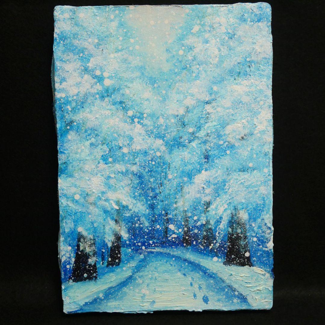 油絵 絵画 【雪景色】